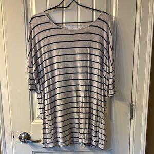 Striped Women's Top - tan and navy